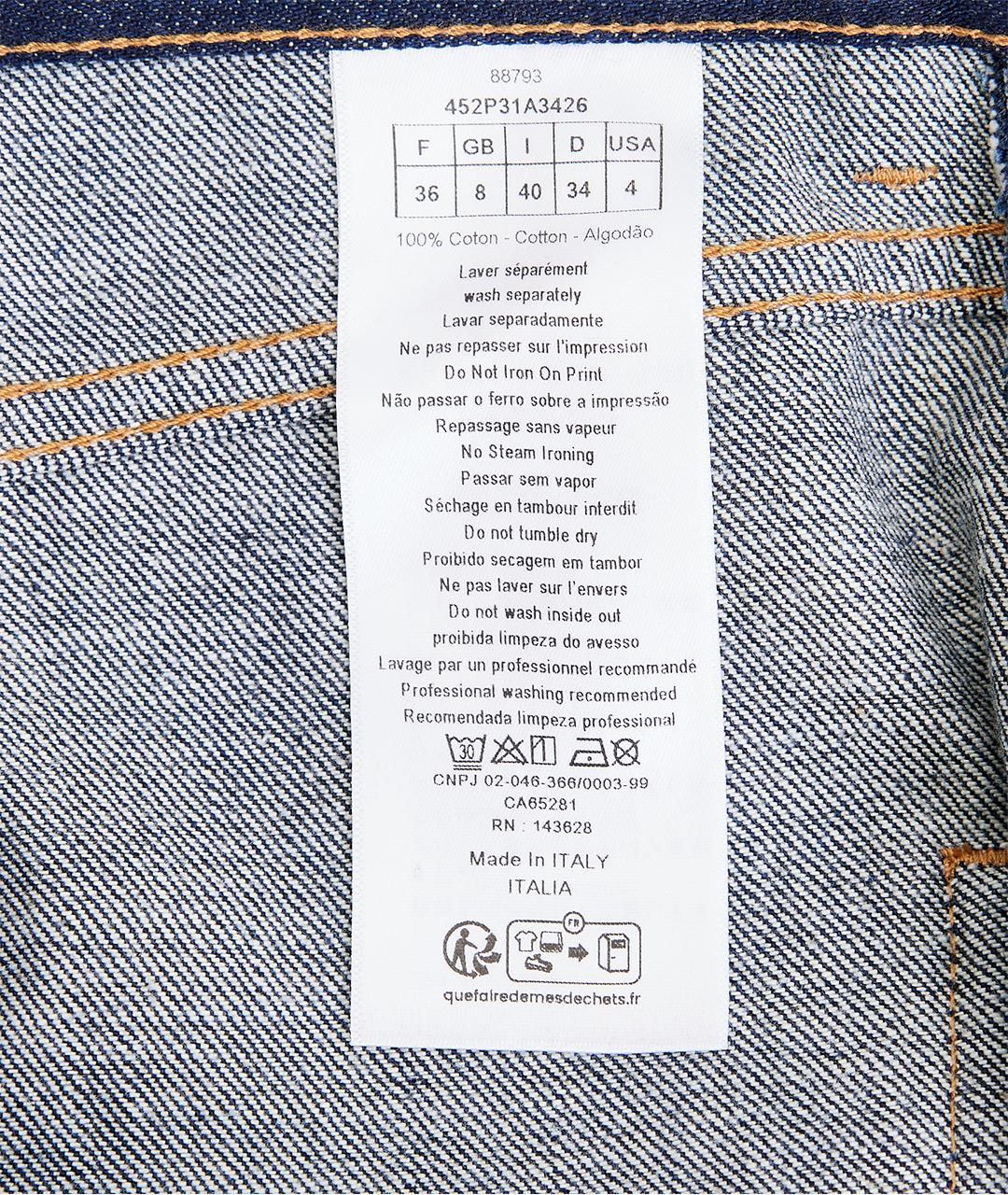 CHRISTIAN DIOR Синие хлопковые прямые джинсы, фото 8