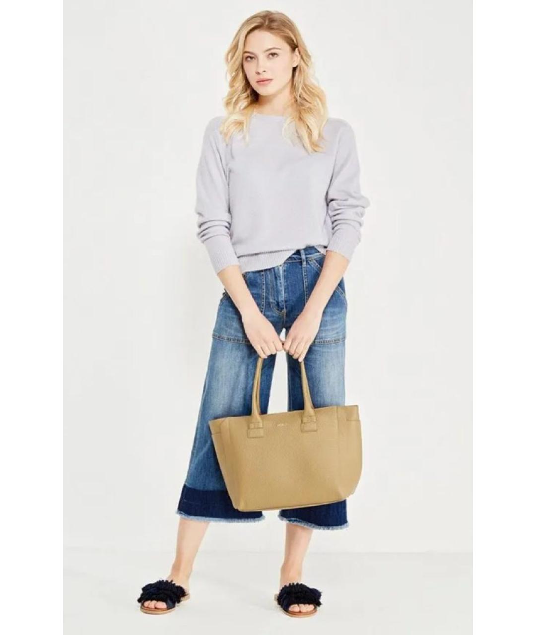 FURLA Бежевая кожаная сумка тоут, фото 6