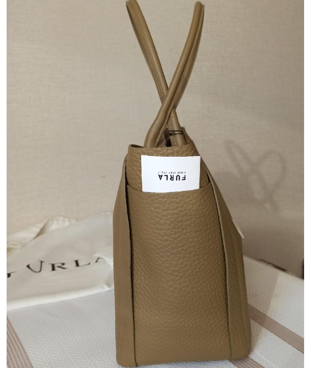 FURLA Бежевая кожаная сумка тоут, фото 3