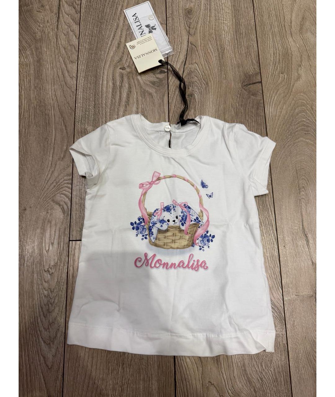 MONNALISA Белый хлопковый футболка / топ, фото 4