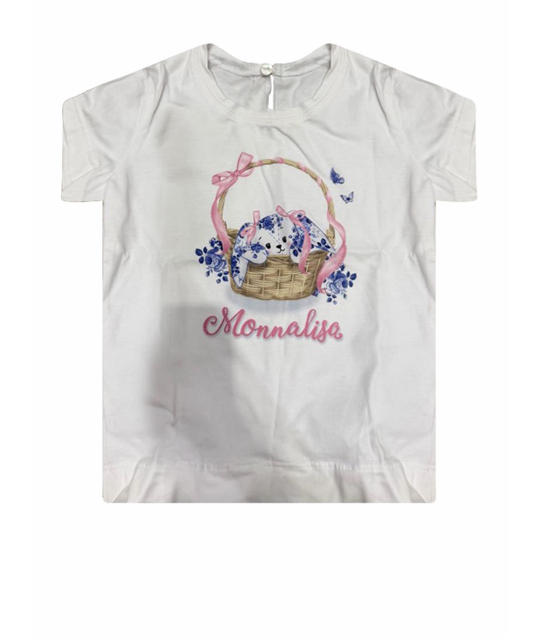MONNALISA Белый хлопковый футболка / топ, фото 1