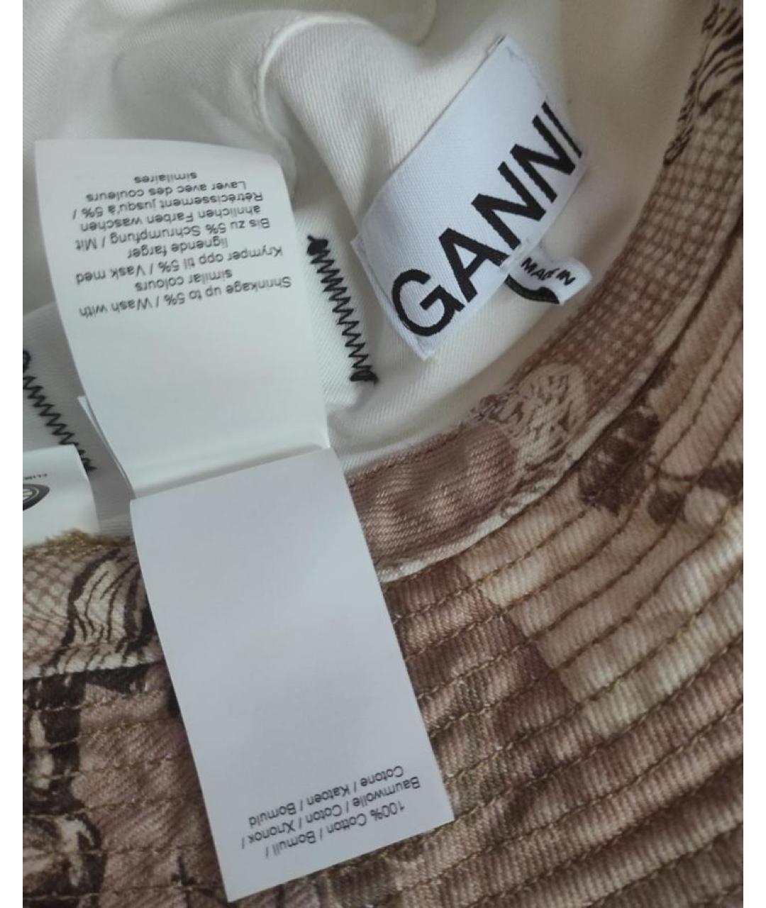 GANNI Бежевая хлопковая панама, фото 7