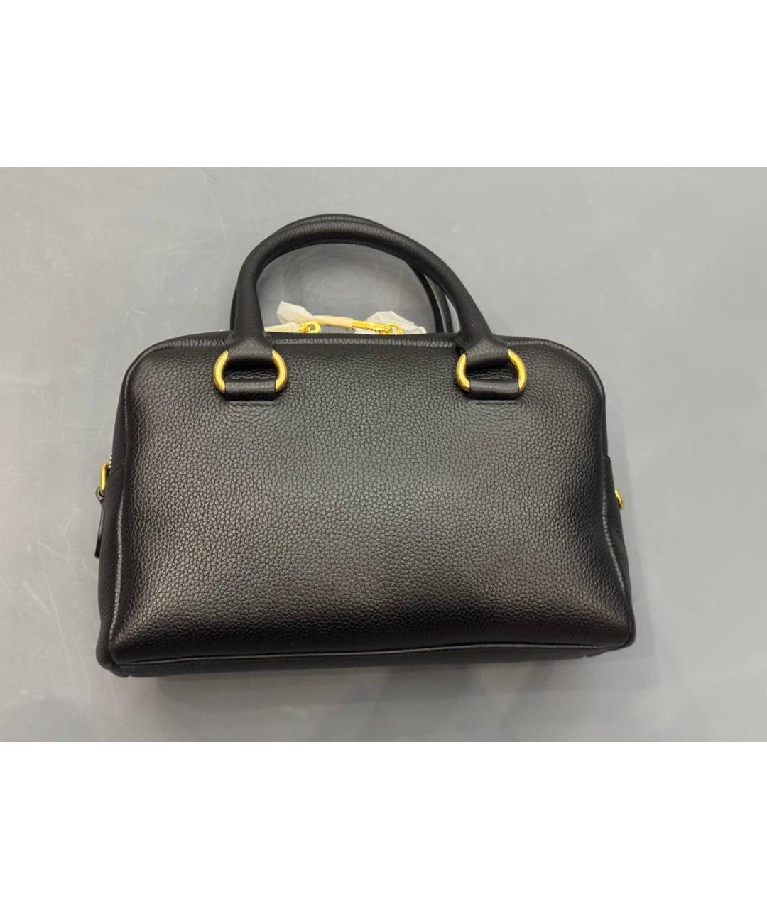 PRADA Черная кожаная сумка с короткими ручками, фото 3