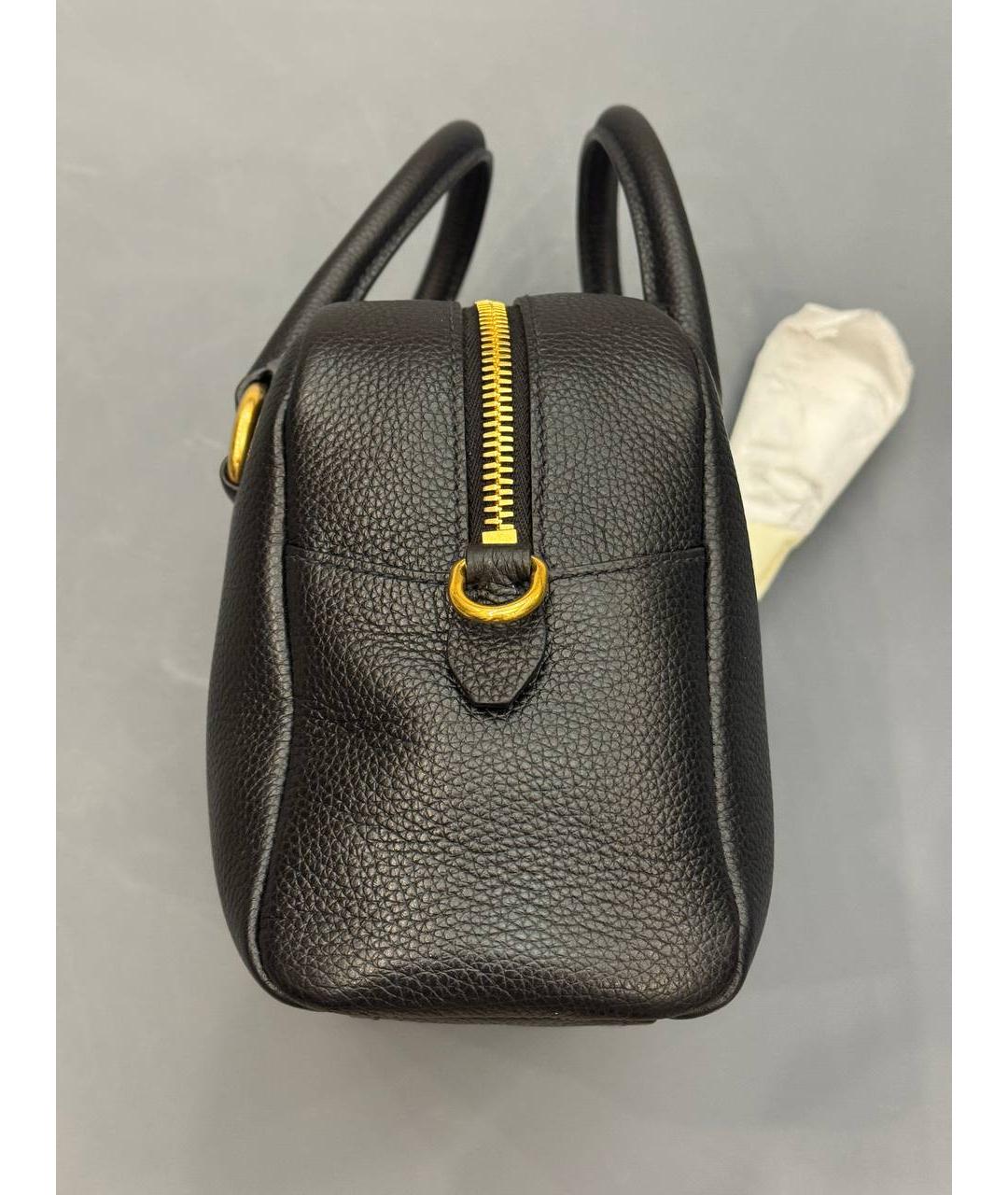 PRADA Черная кожаная сумка с короткими ручками, фото 2