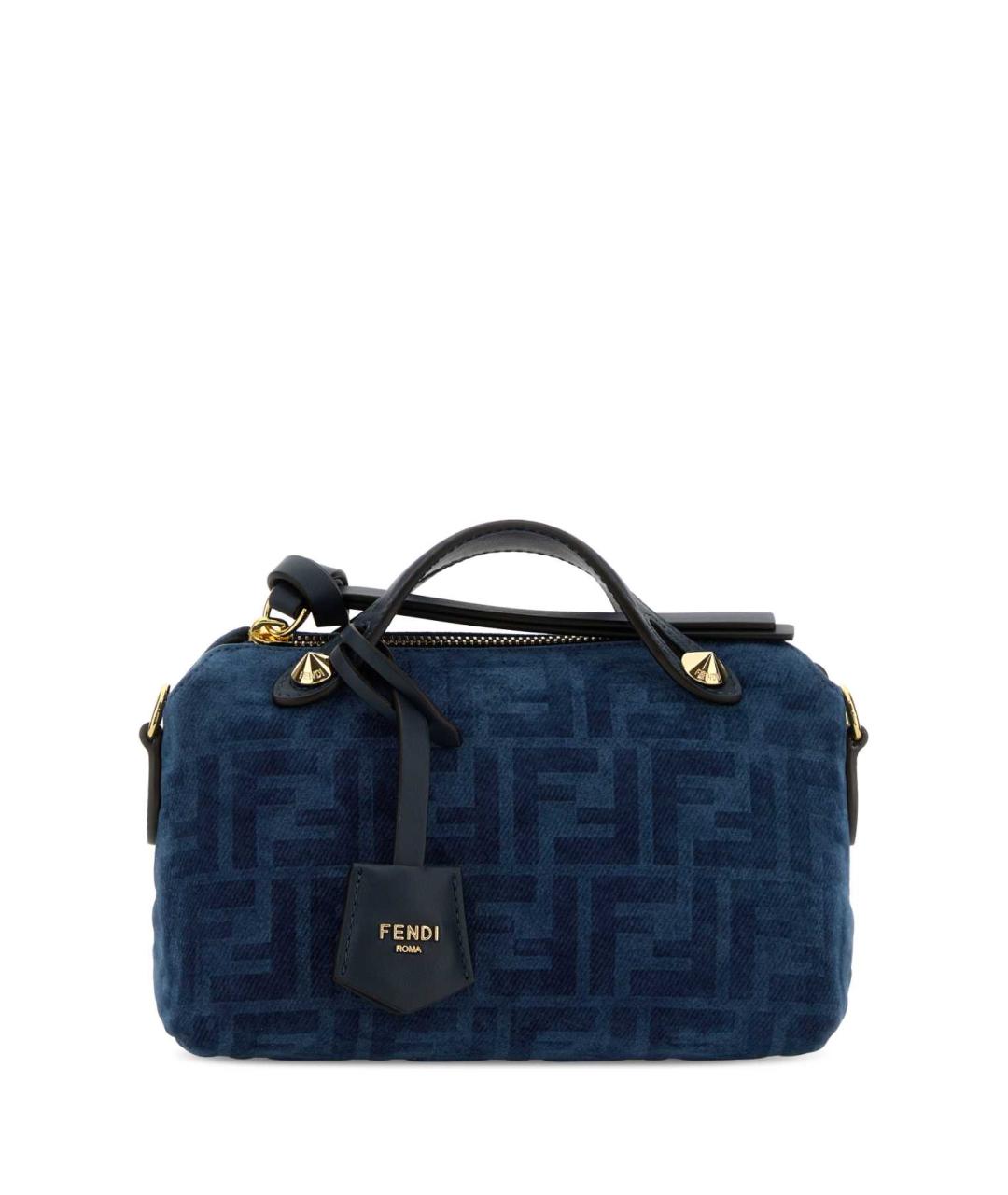 FENDI Синяя тканевая сумка с короткими ручками, фото 1