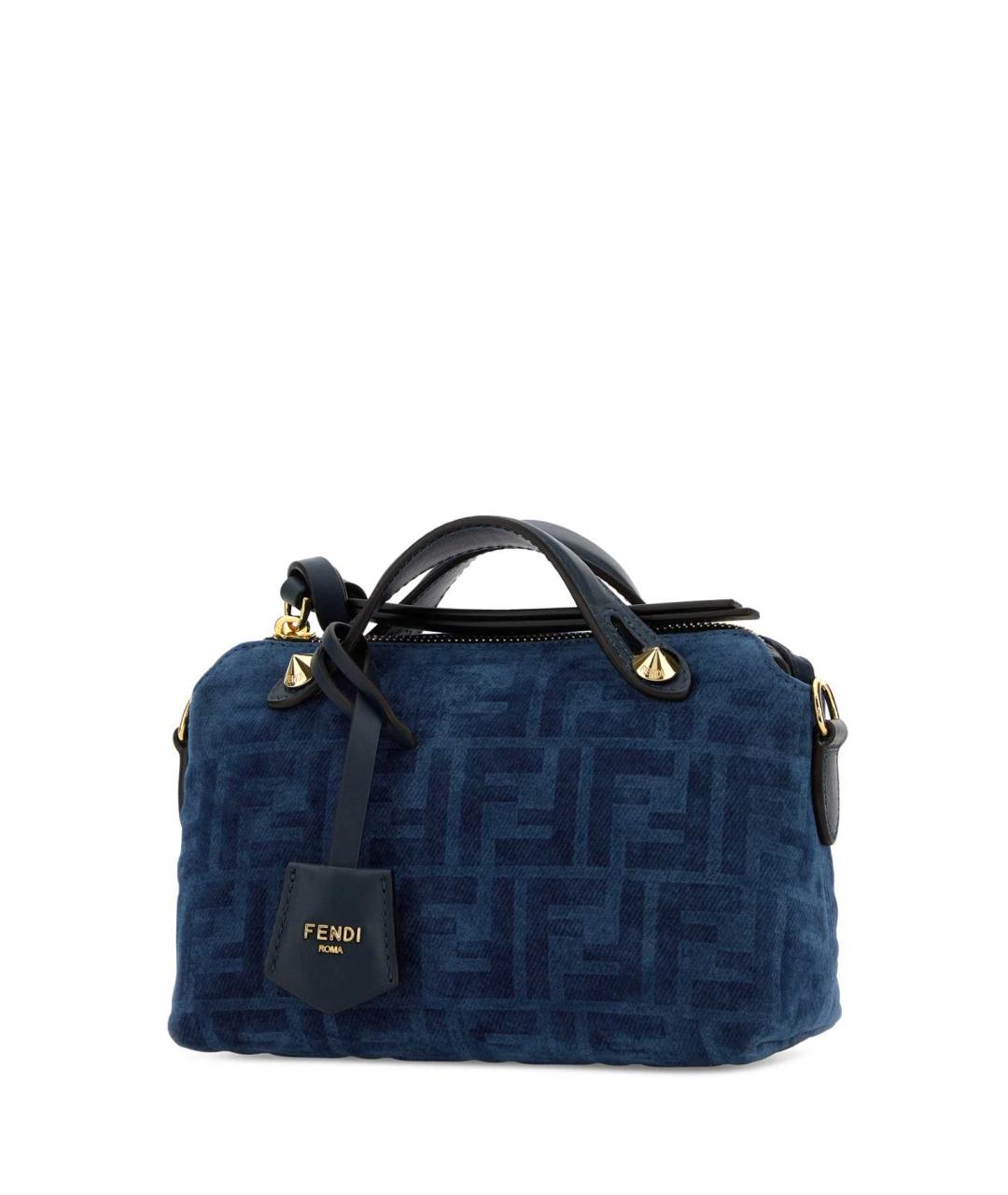 FENDI Синяя тканевая сумка с короткими ручками, фото 2