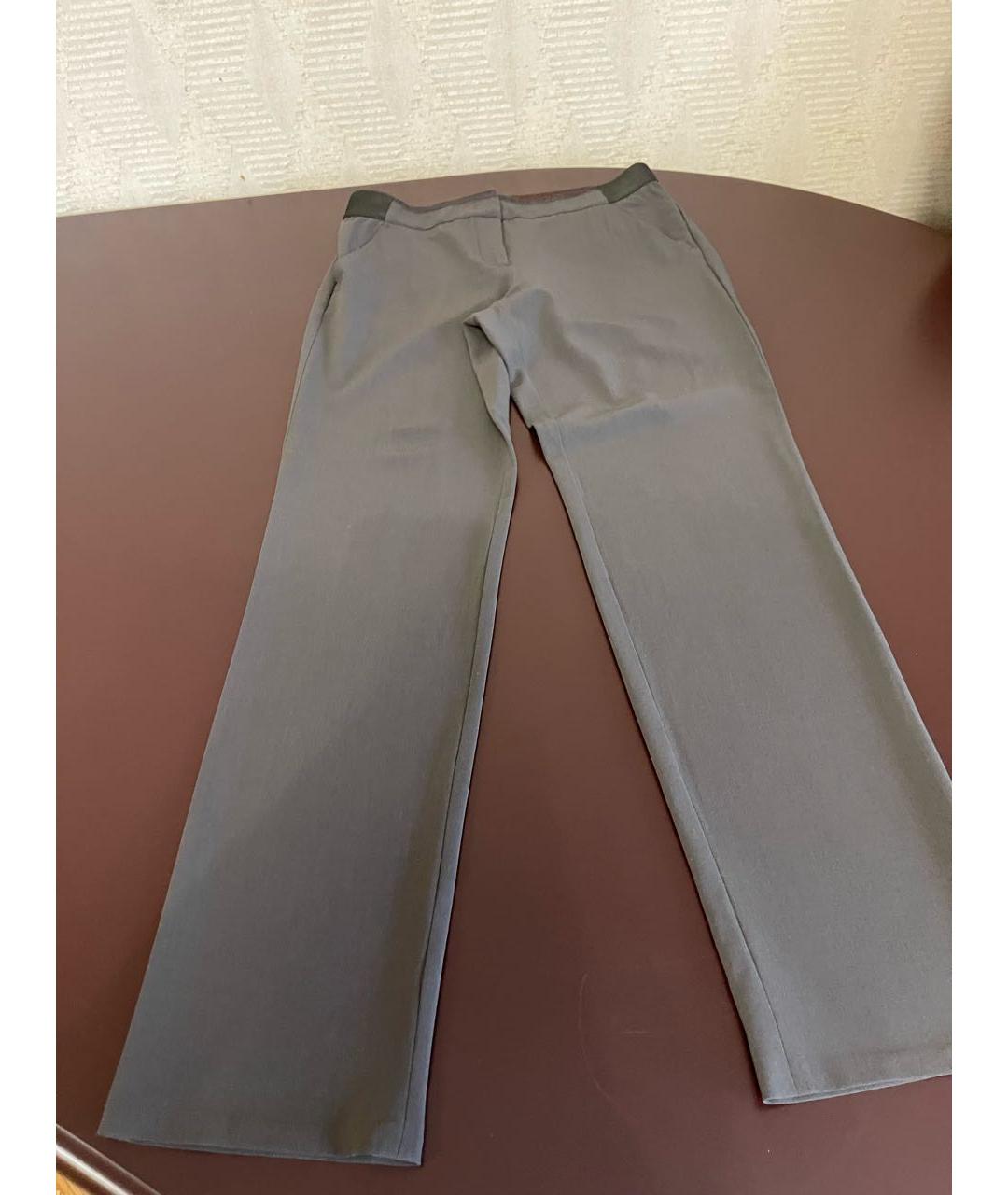 ARMANI COLLEZIONI Коричневые шерстяные брюки узкие, фото 4