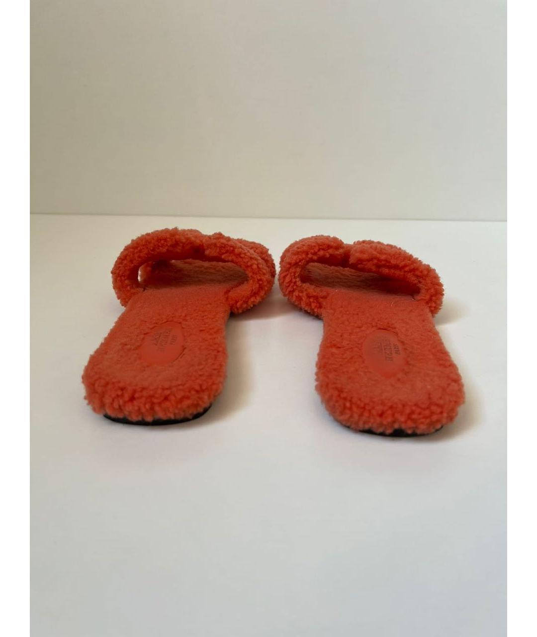 HERMES Оранжевое шлепанцы, фото 5