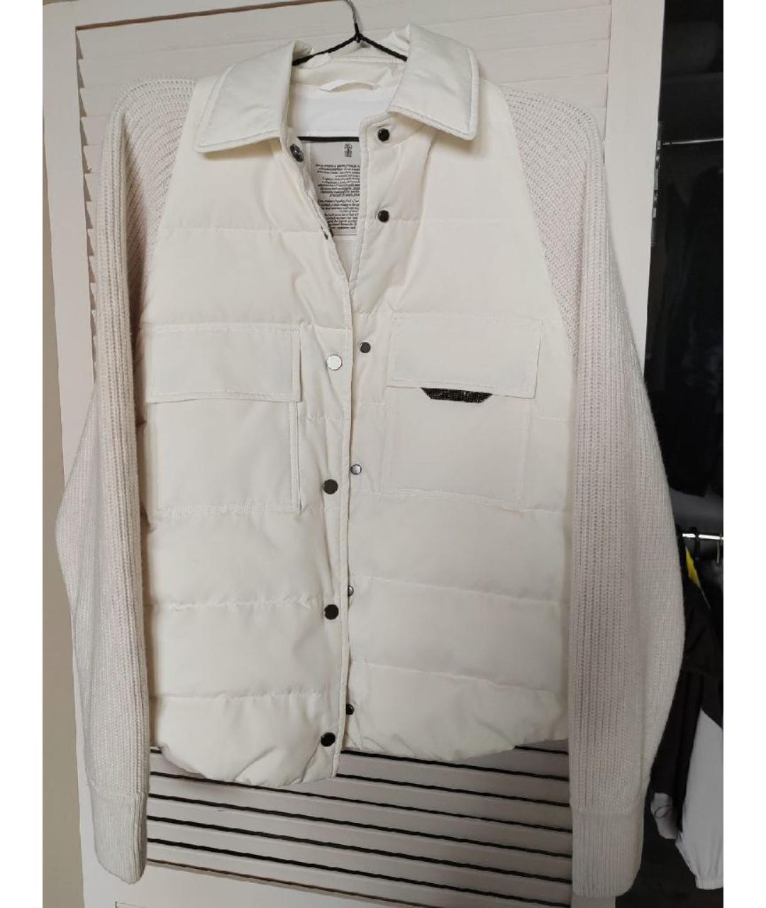 BRUNELLO CUCINELLI Бежевый шерстяной пуховик, фото 5