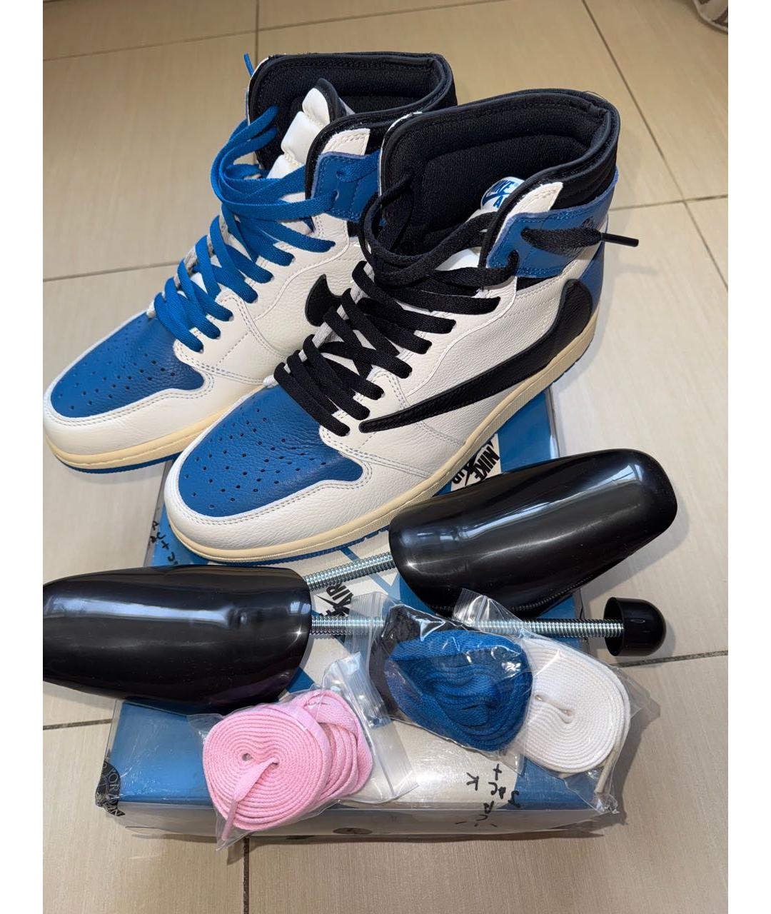 CACTUS JACK BY TRAVIS SCOTT Синие кожаные высокие кроссовки / кеды, фото 6