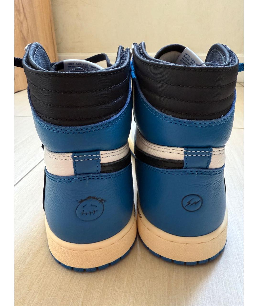 CACTUS JACK BY TRAVIS SCOTT Синие кожаные высокие кроссовки / кеды, фото 4