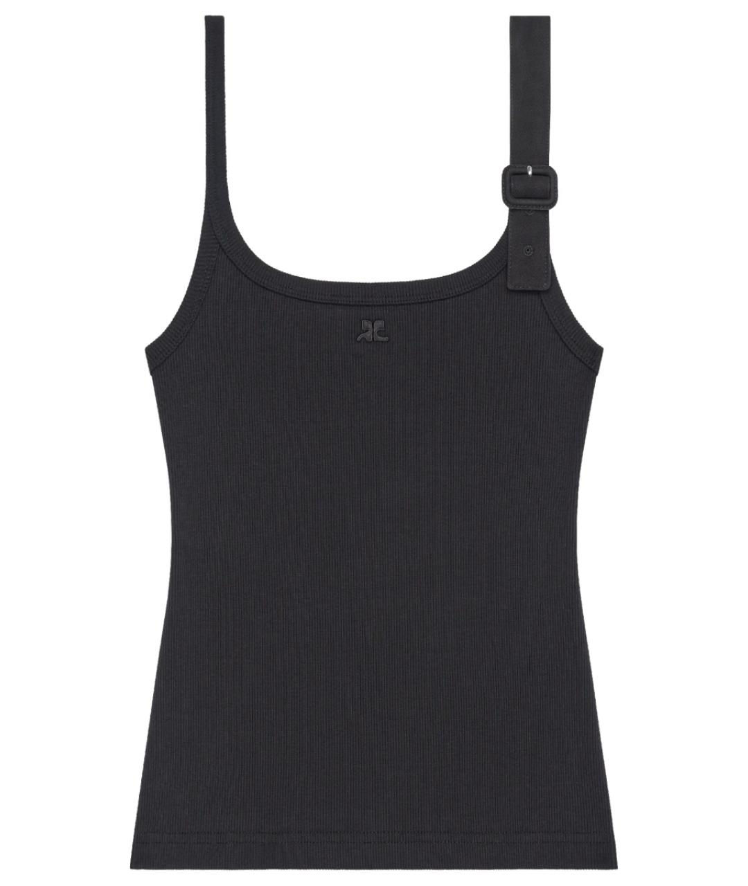 COURREGES Черная хлопковая майка, фото 1