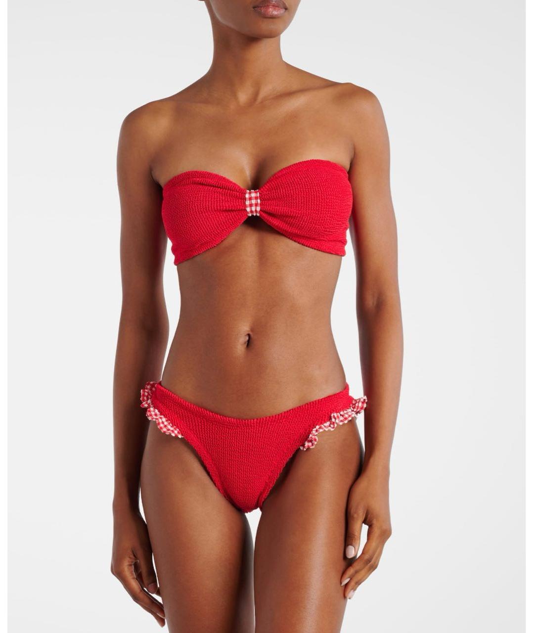 HUNZA G Красный полиамидовый купальник, фото 4