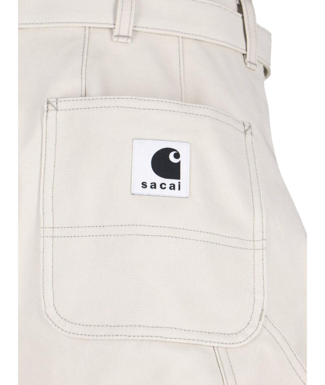 SACAI Белые хлопковые прямые джинсы, фото 3
