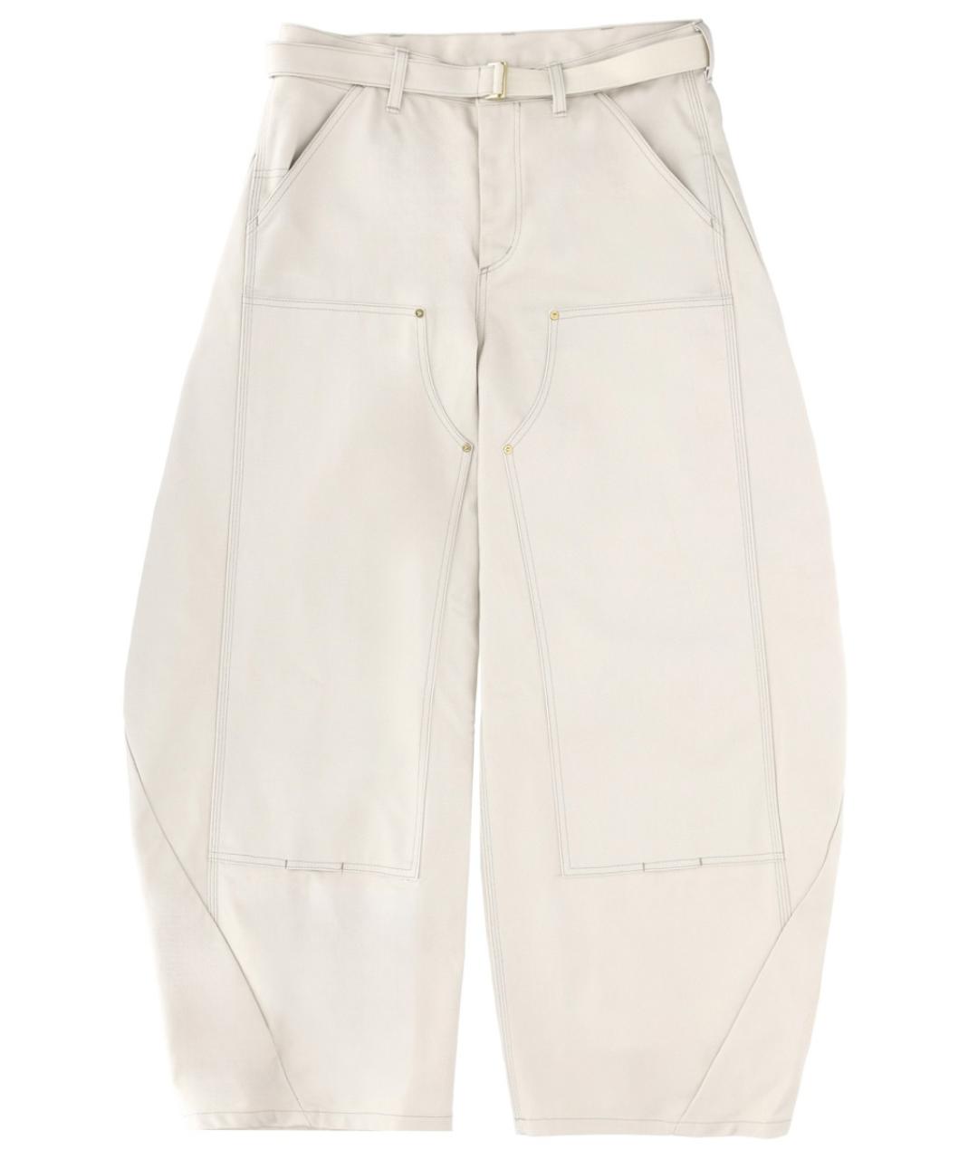 SACAI Белые хлопковые прямые джинсы, фото 1