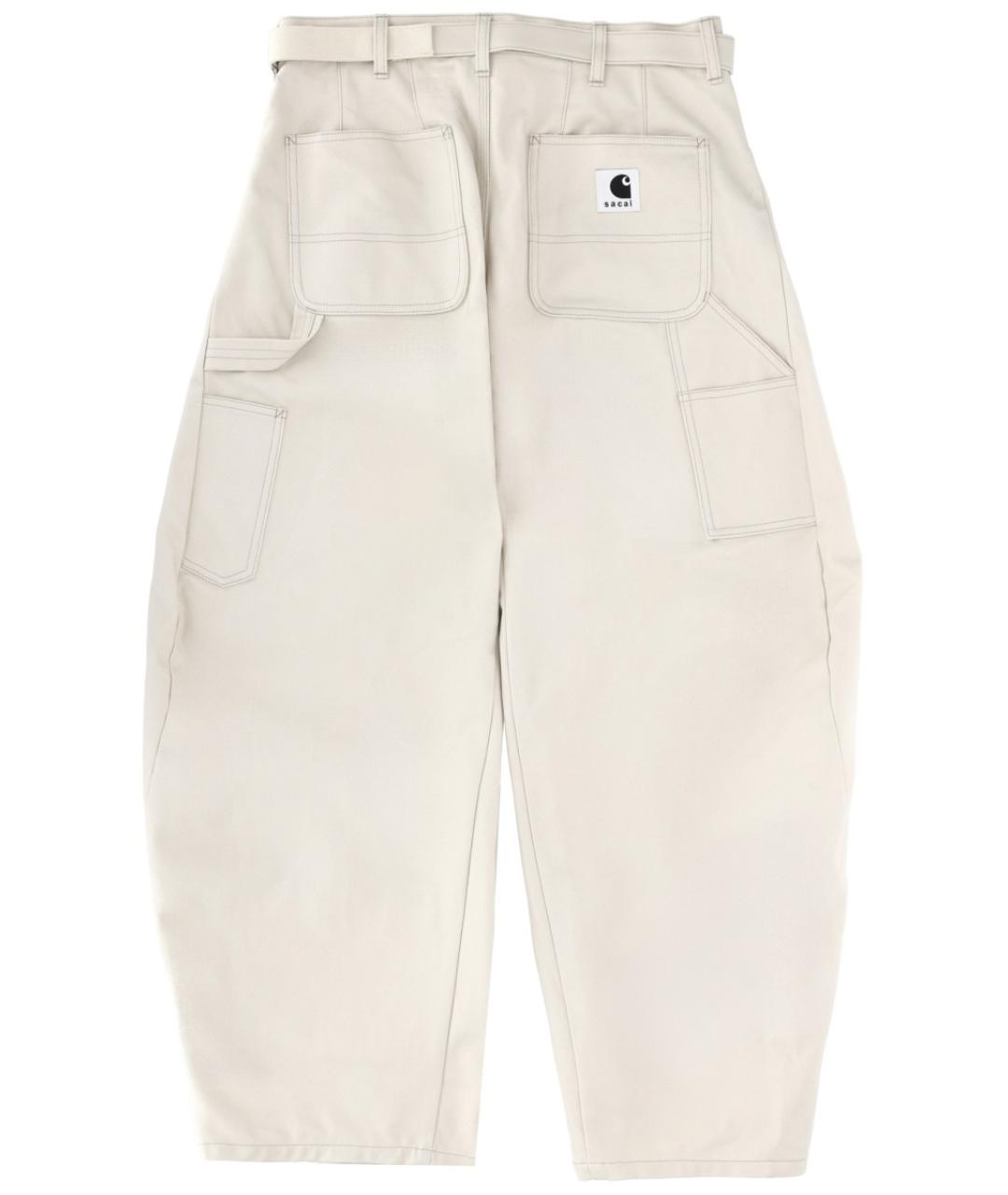 SACAI Белые хлопковые прямые джинсы, фото 2