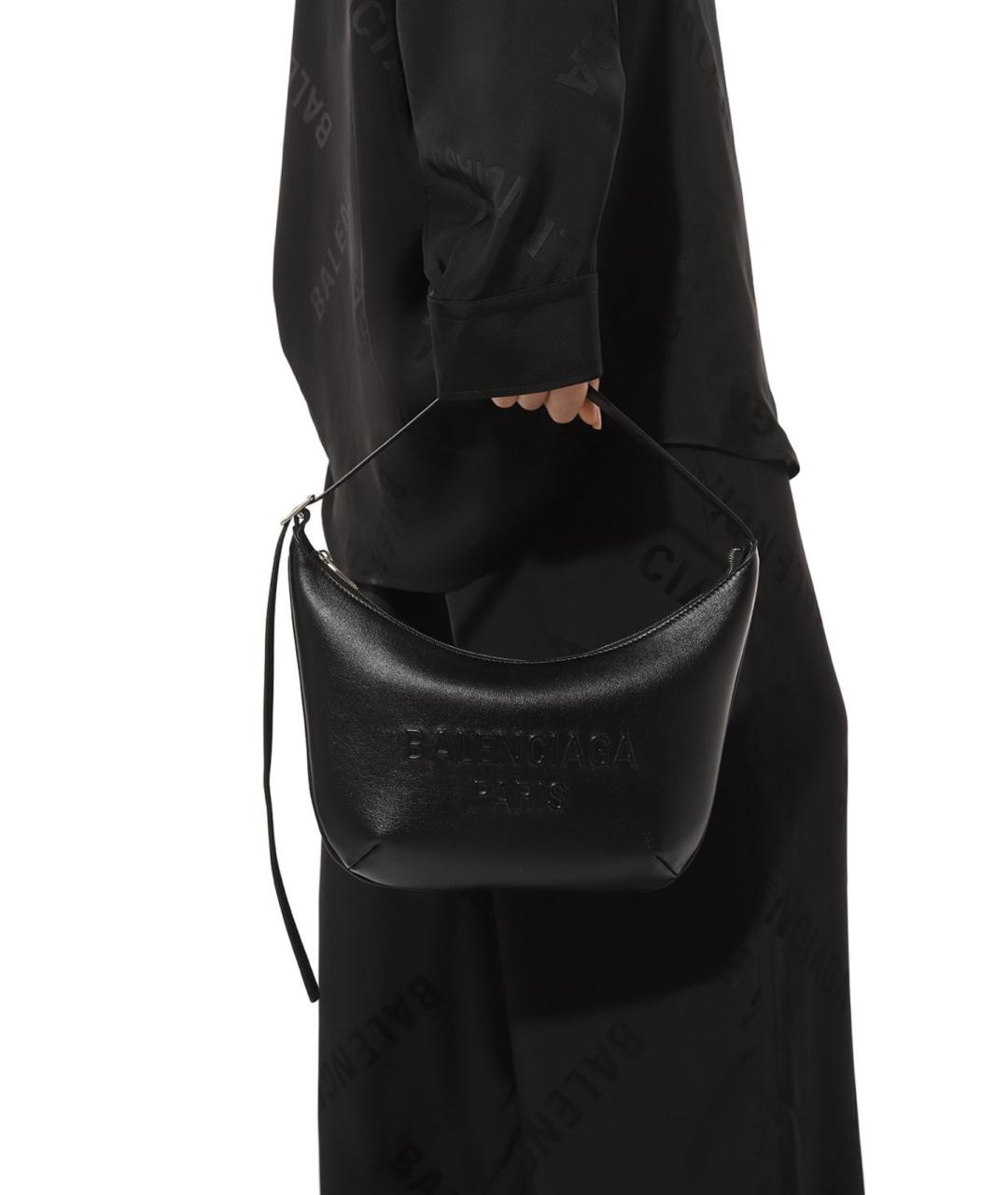 BALENCIAGA Черная кожаная сумка через плечо, фото 3