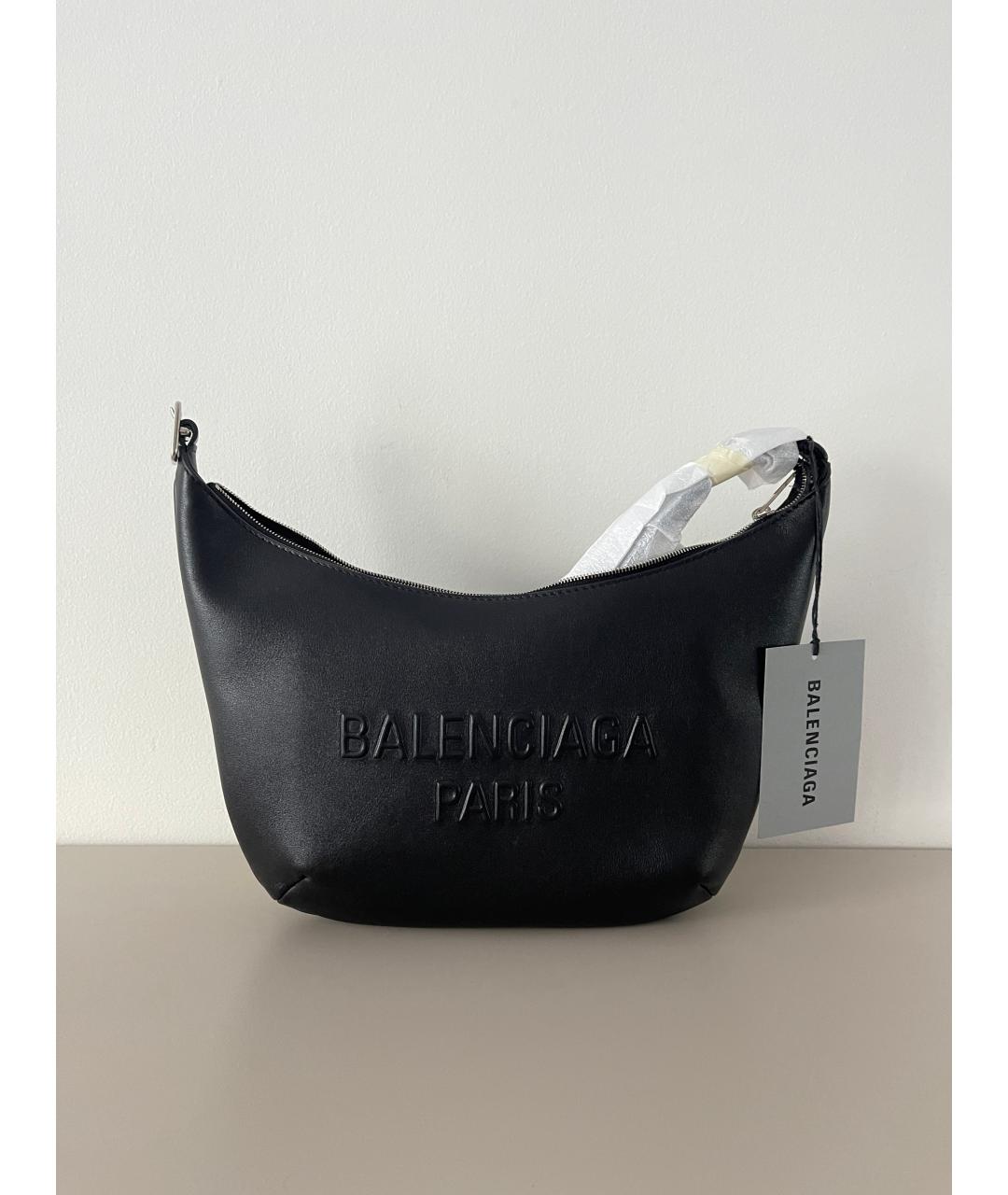 BALENCIAGA Черная кожаная сумка через плечо, фото 6