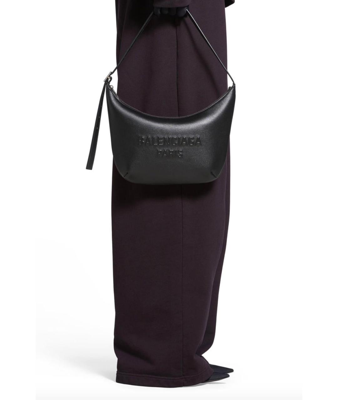 BALENCIAGA Черная кожаная сумка через плечо, фото 5