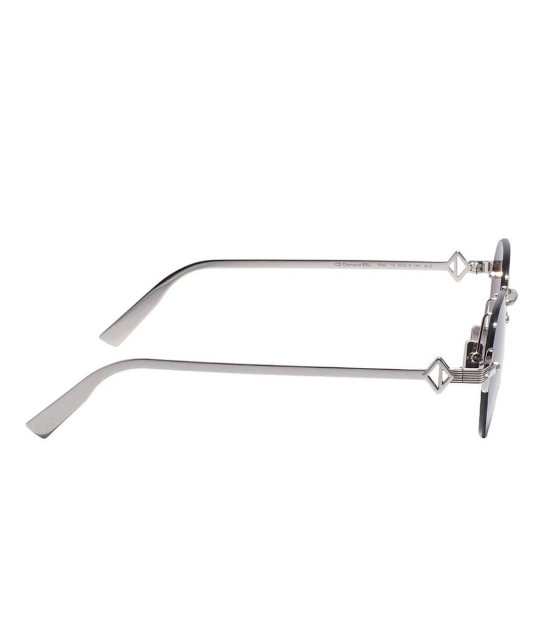 CHRISTIAN DIOR Серебряные металлические солнцезащитные очки, фото 3