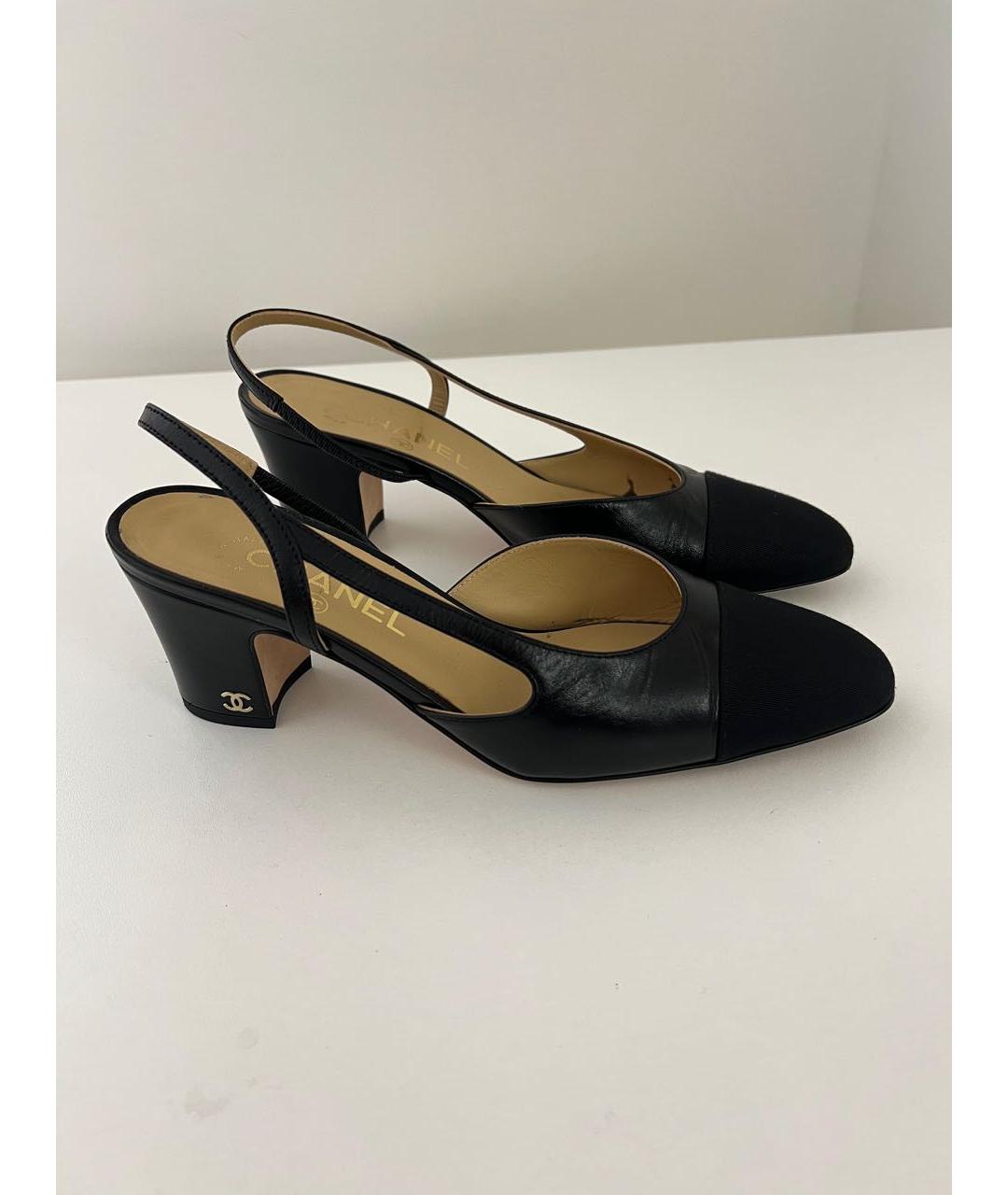 CHANEL Черные кожаные туфли, фото 4