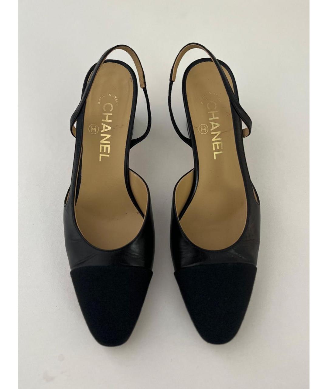 CHANEL Черные кожаные туфли, фото 3