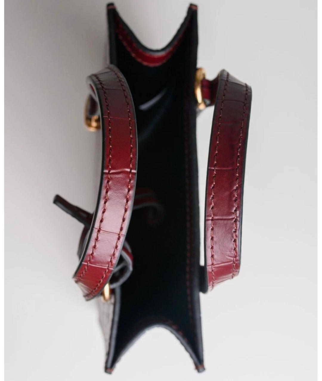 MARC JACOBS Бордовая кожаная сумка с короткими ручками, фото 5