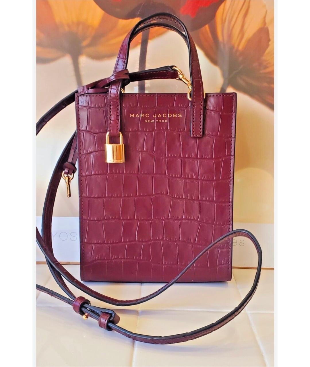 MARC JACOBS Бордовая кожаная сумка с короткими ручками, фото 2