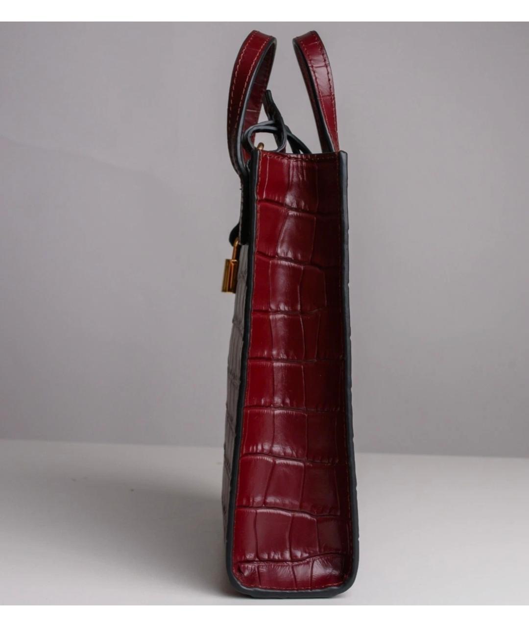 MARC JACOBS Бордовая кожаная сумка с короткими ручками, фото 8