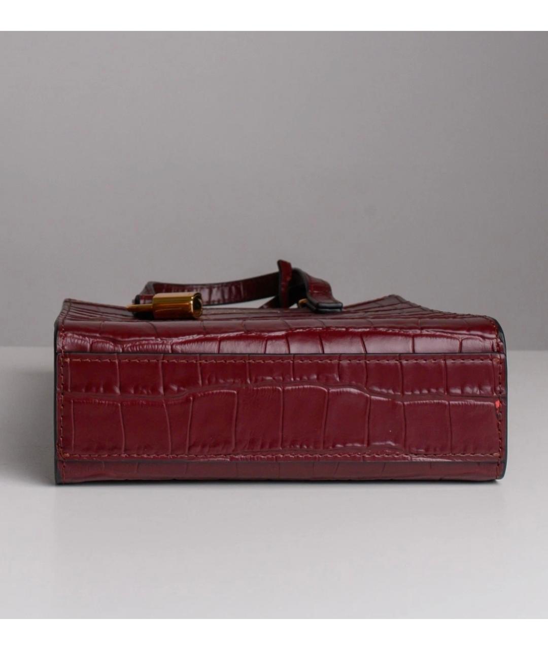MARC JACOBS Бордовая кожаная сумка с короткими ручками, фото 9
