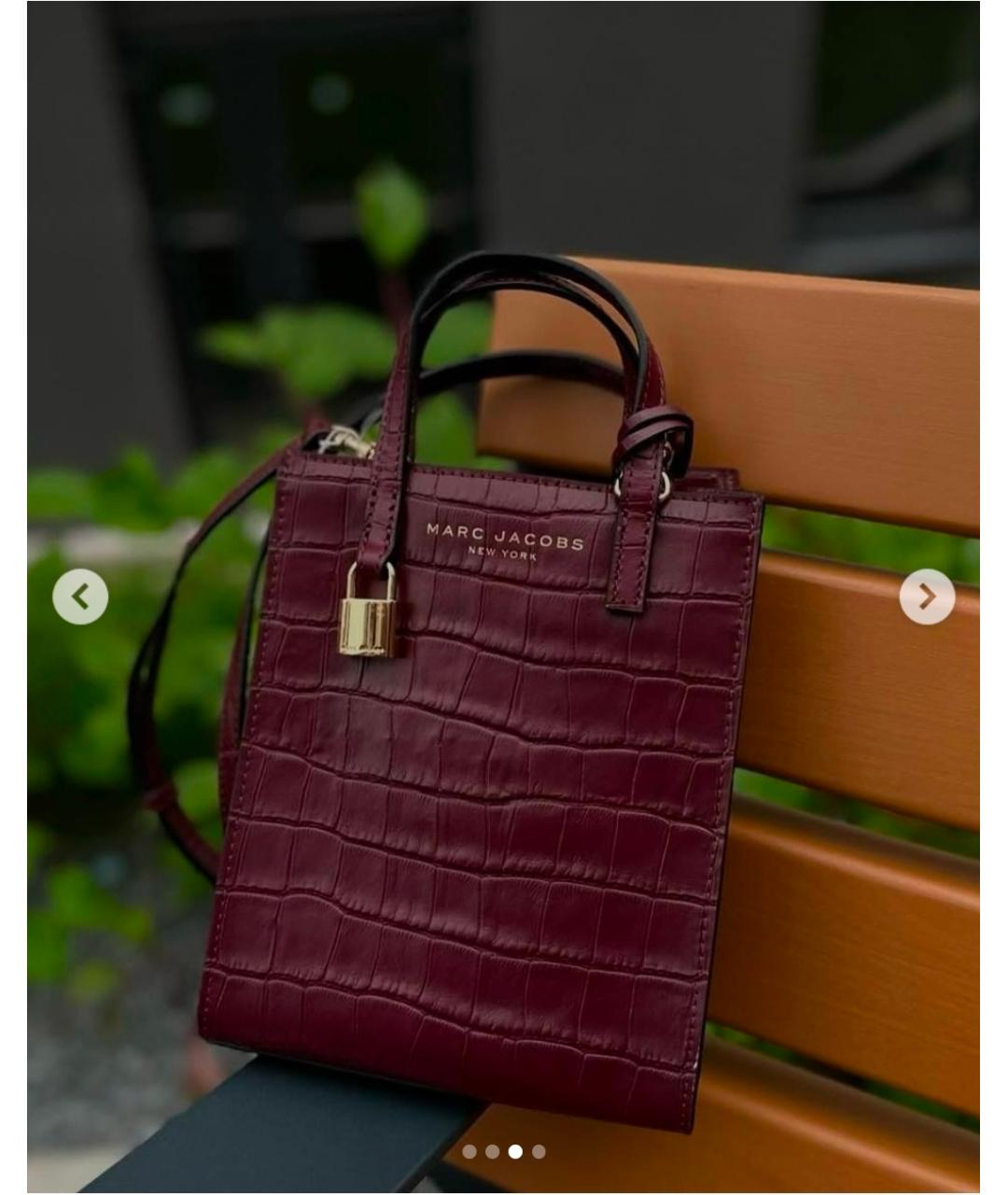 MARC JACOBS Бордовая кожаная сумка с короткими ручками, фото 6