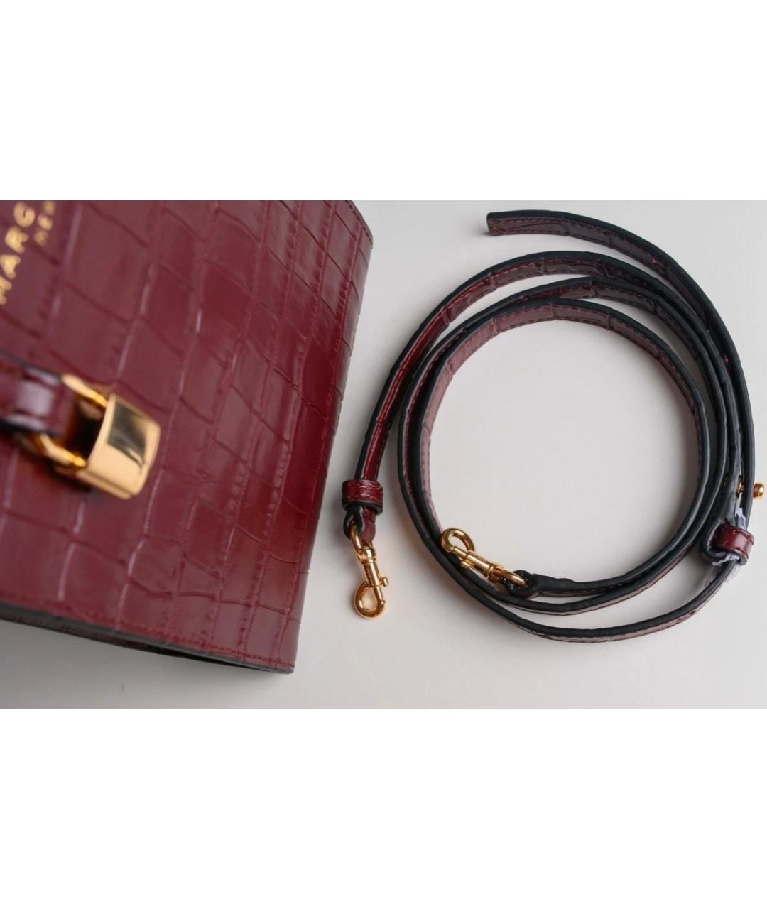 MARC JACOBS Бордовая кожаная сумка с короткими ручками, фото 3