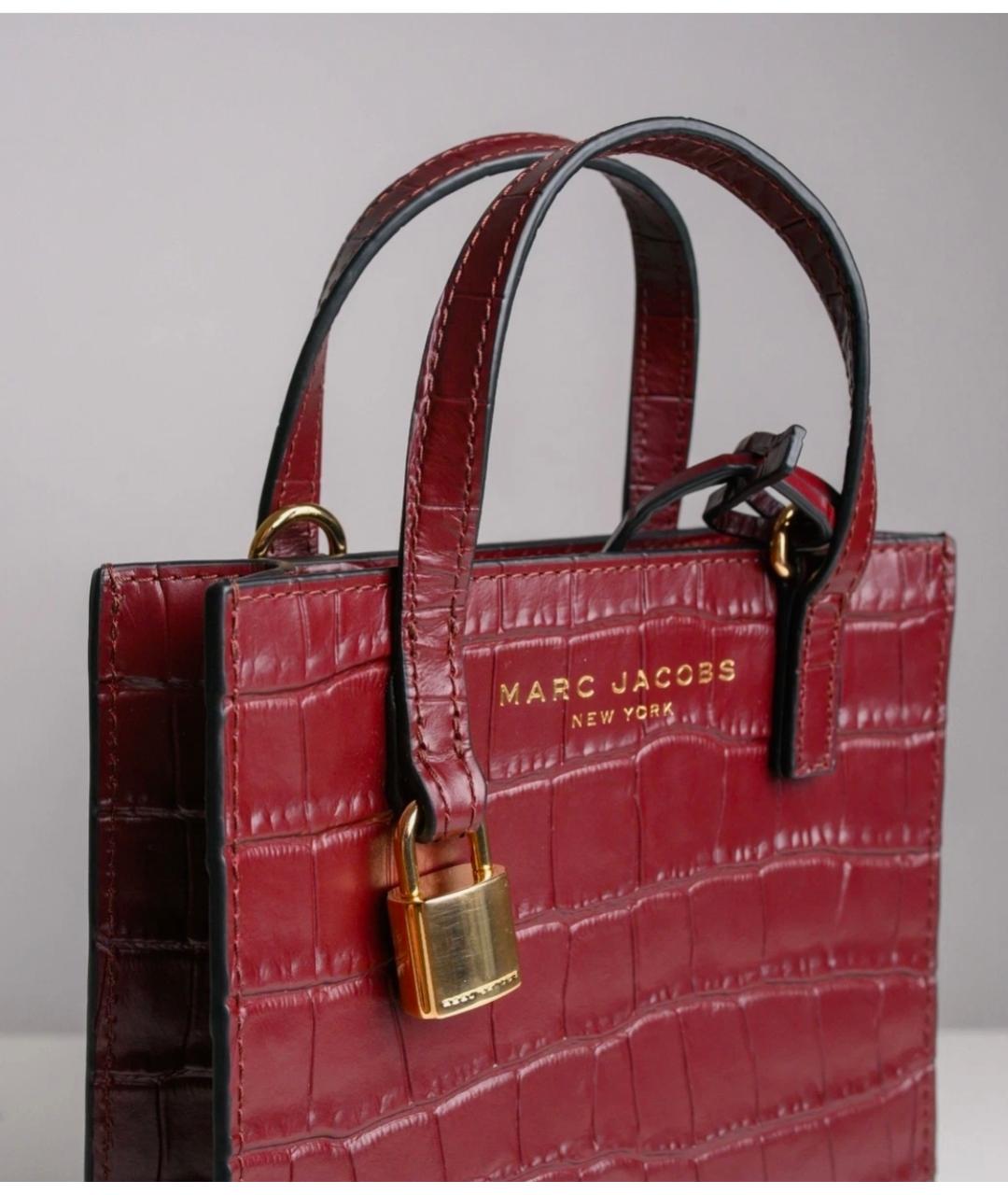 MARC JACOBS Бордовая кожаная сумка с короткими ручками, фото 7
