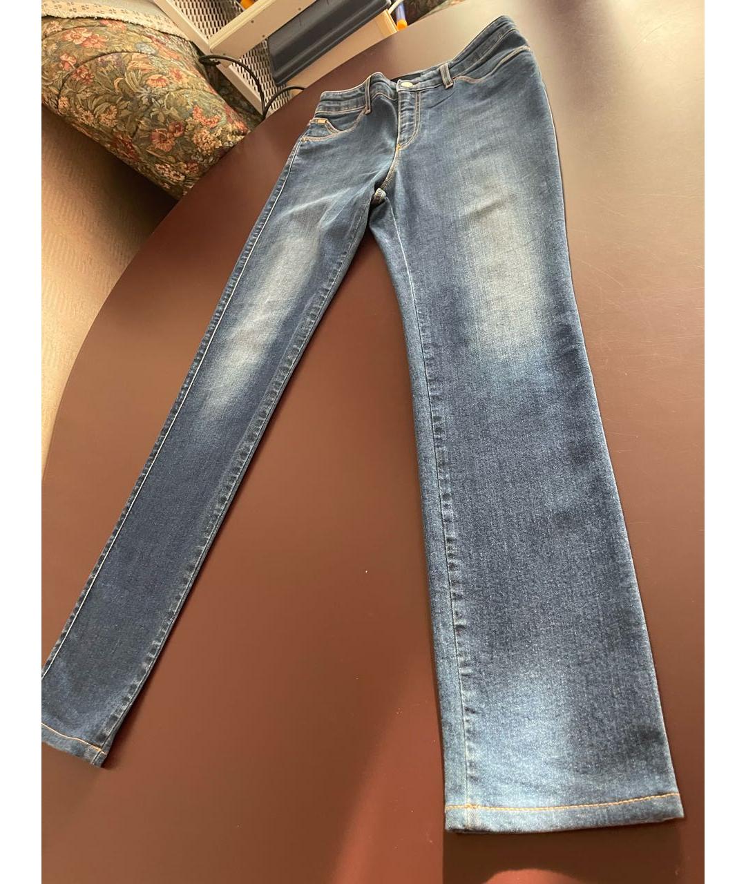 ARMANI JEANS Синие хлопко-эластановые прямые джинсы, фото 9