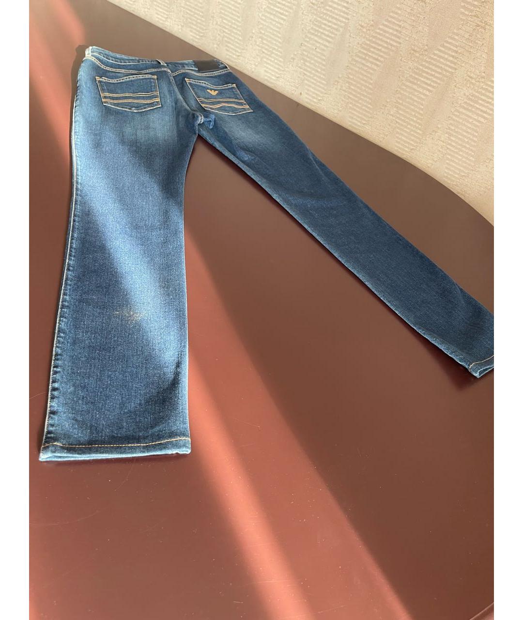 ARMANI JEANS Синие хлопко-эластановые прямые джинсы, фото 7