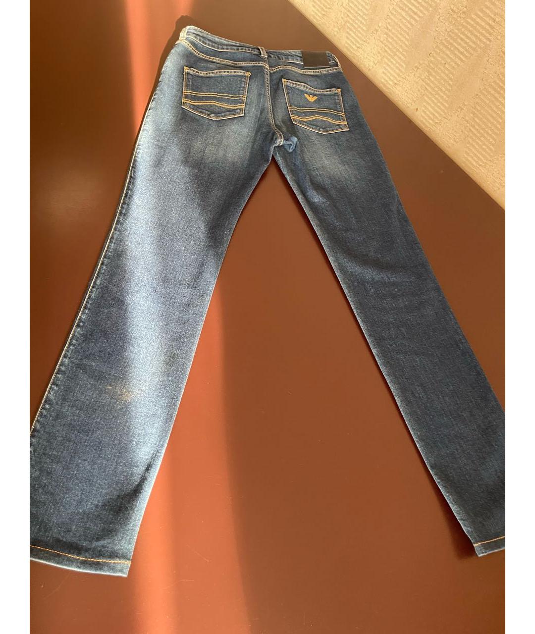 ARMANI JEANS Синие хлопко-эластановые прямые джинсы, фото 8