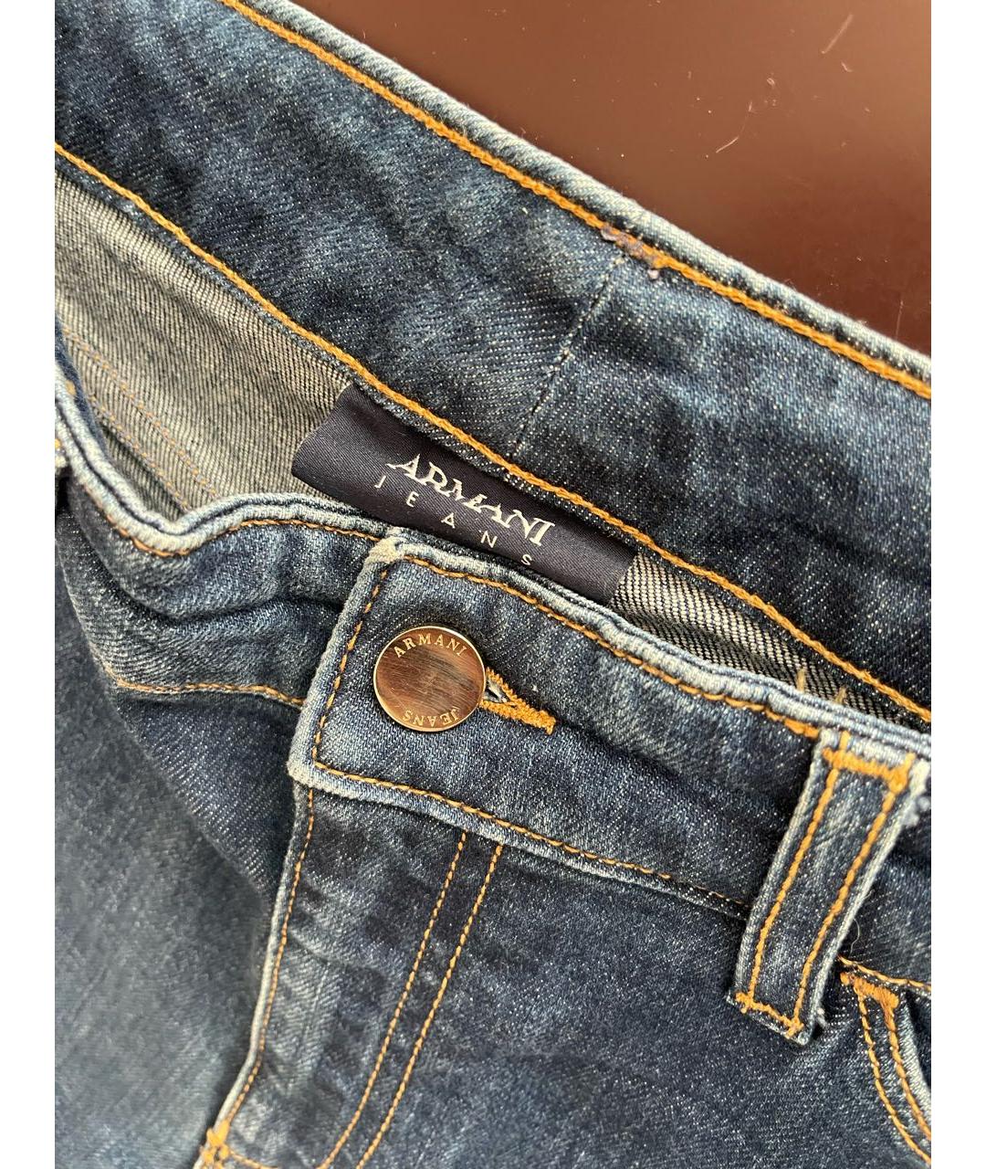 ARMANI JEANS Синие хлопко-эластановые прямые джинсы, фото 4