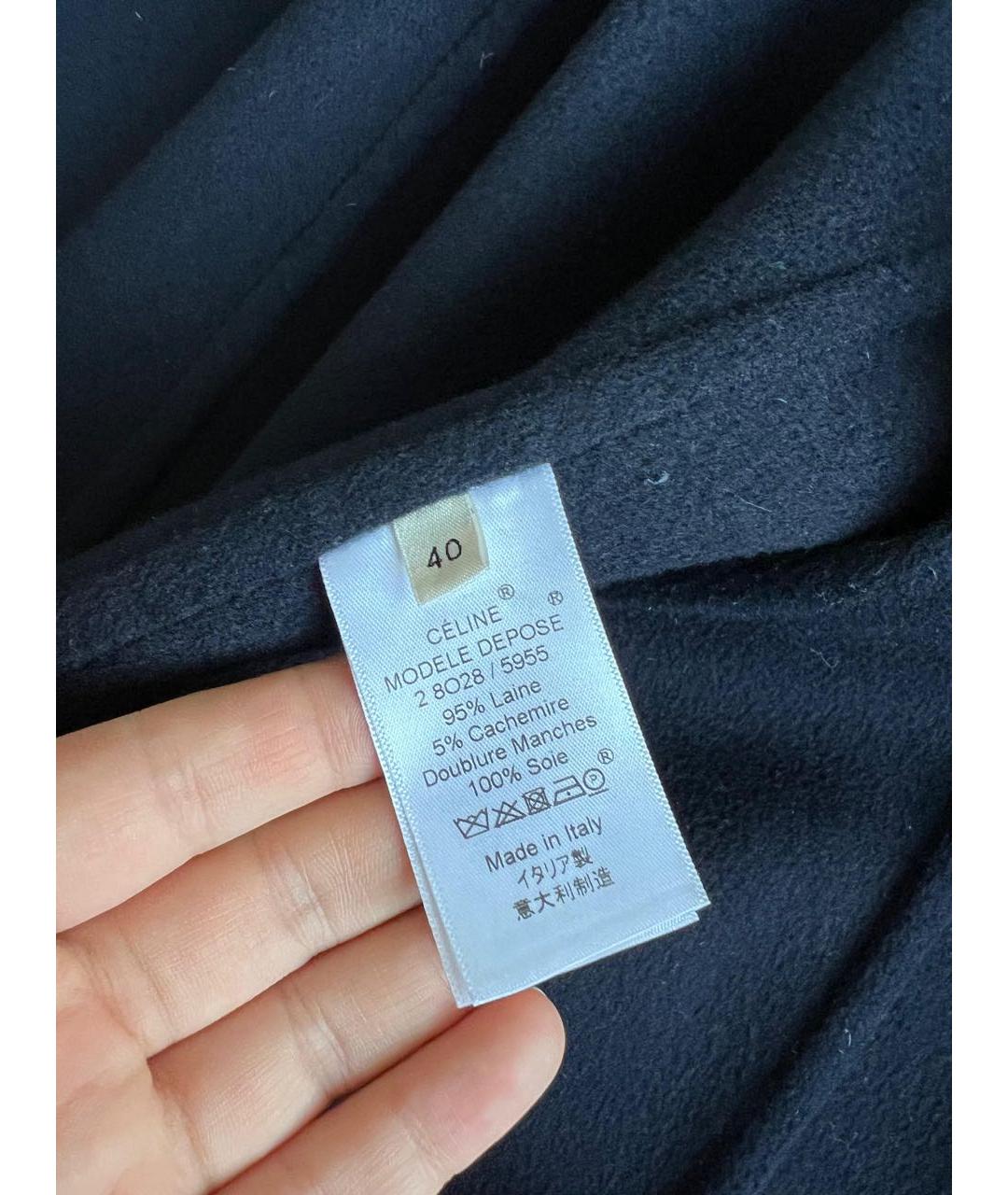 CELINE Темно-синее пальто, фото 6