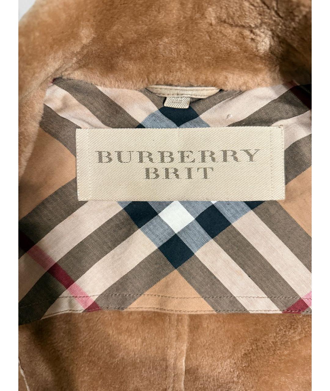 BURBERRY Бежевая замшевая дубленка, фото 6