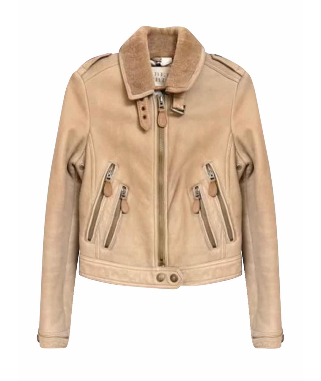 BURBERRY Бежевая замшевая дубленка, фото 1