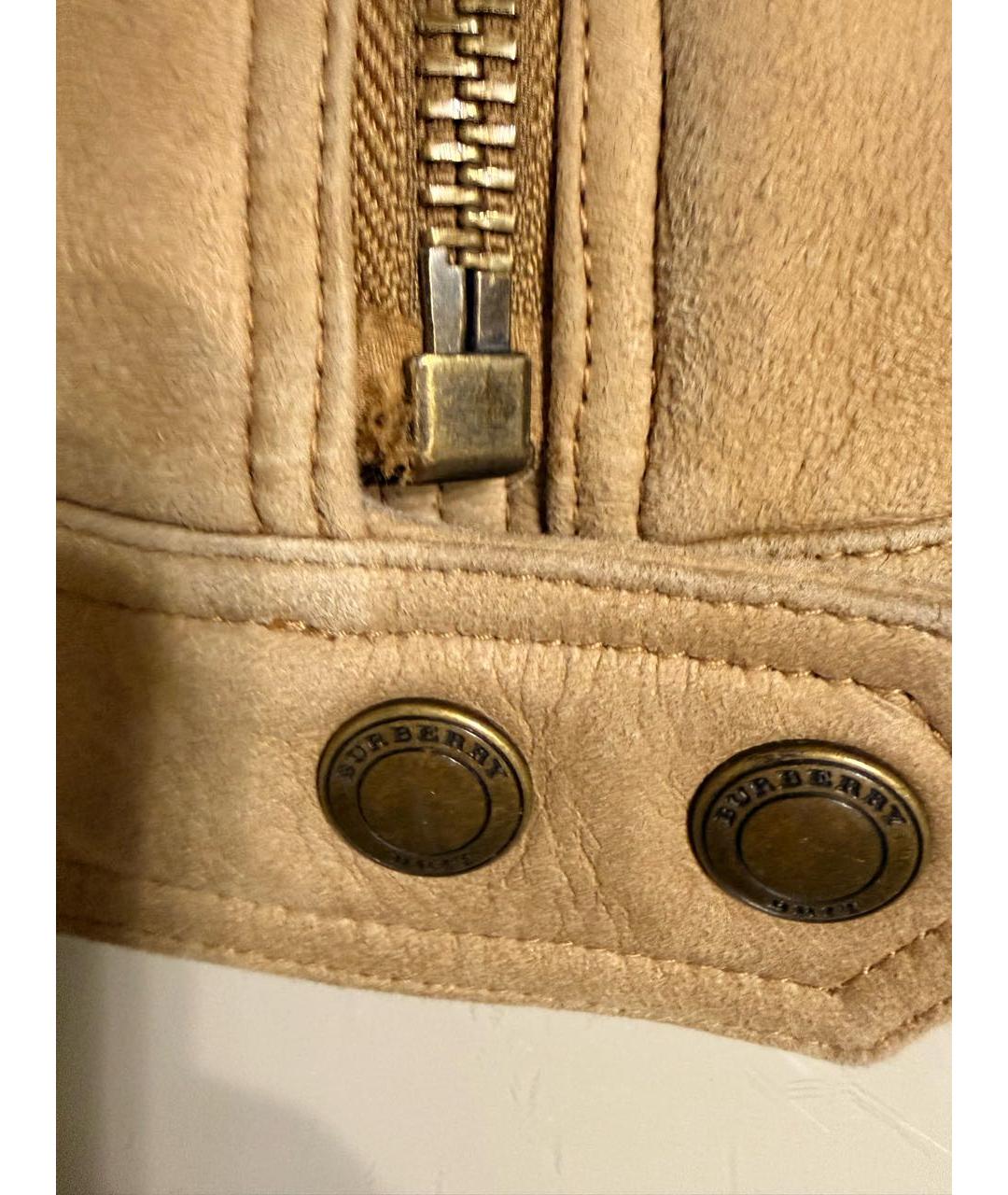 BURBERRY Бежевая замшевая дубленка, фото 7