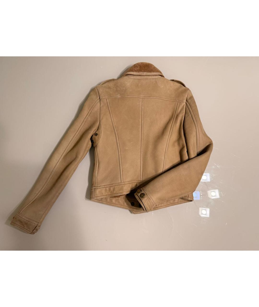 BURBERRY Бежевая замшевая дубленка, фото 2