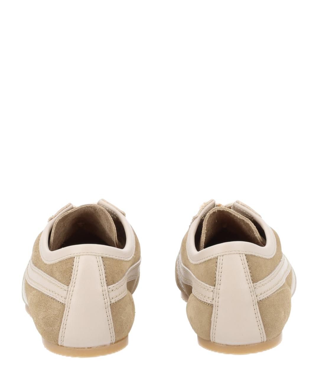 DRIES VAN NOTEN Бежевые замшевые кроссовки, фото 4