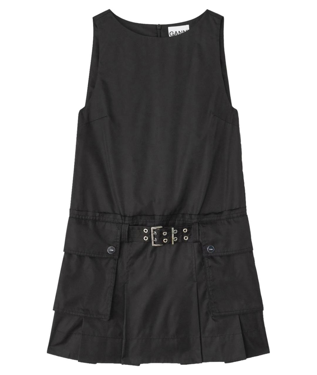 GANNI Черное полиамидовое повседневное платье, фото 1