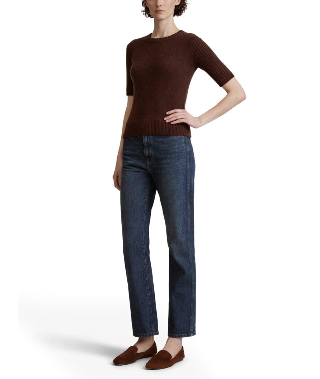 KHAITE Синие хлопковые прямые джинсы, фото 2