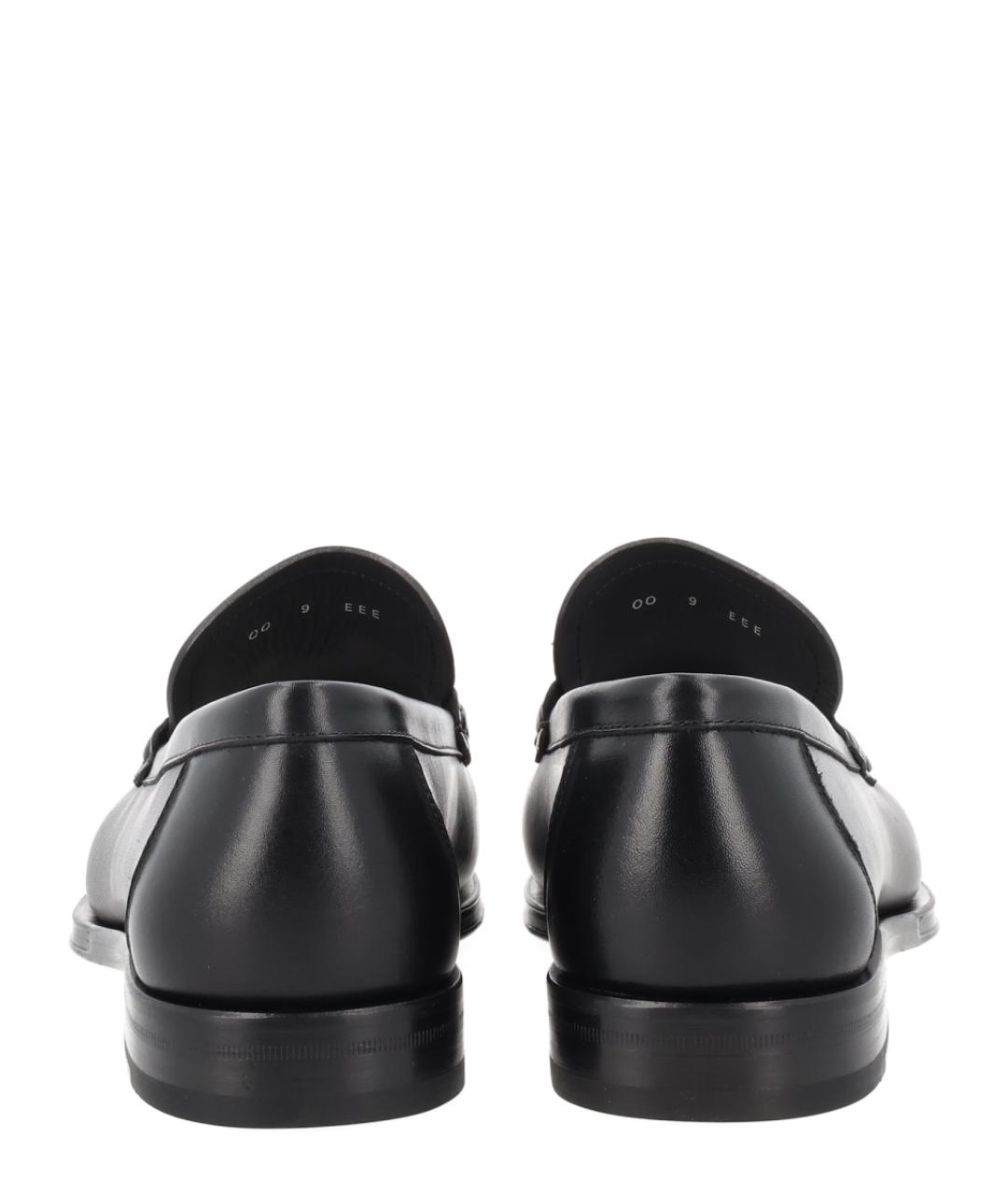 FERRAGAMO Черные кожаные лоферы, фото 4