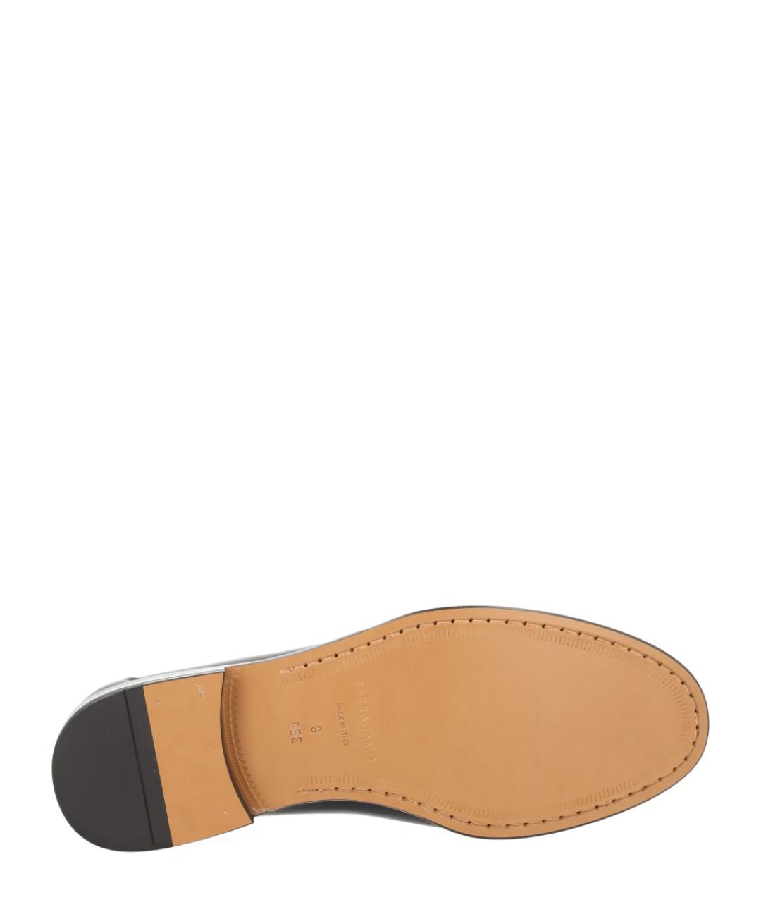 FERRAGAMO Черные кожаные лоферы, фото 6