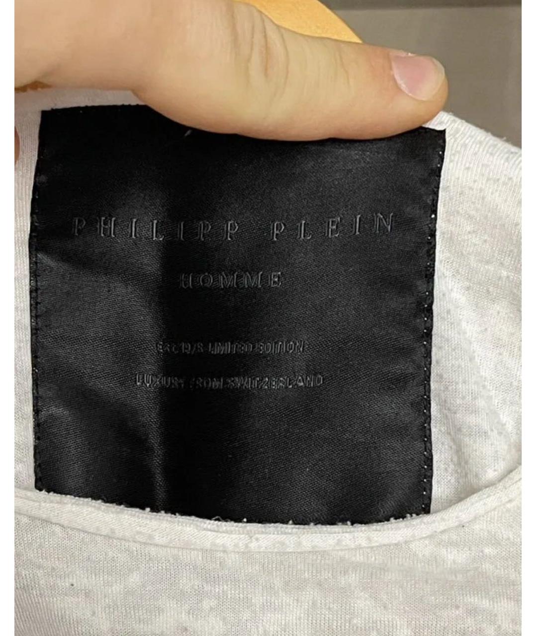 PHILIPP PLEIN Белая хлопковая футболка, фото 3