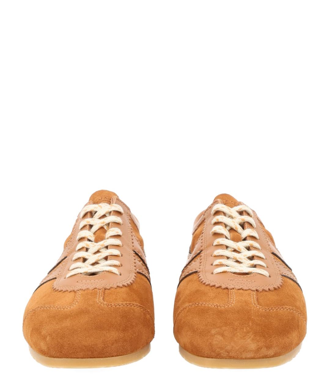 DRIES VAN NOTEN Коричневые замшевые кроссовки, фото 3