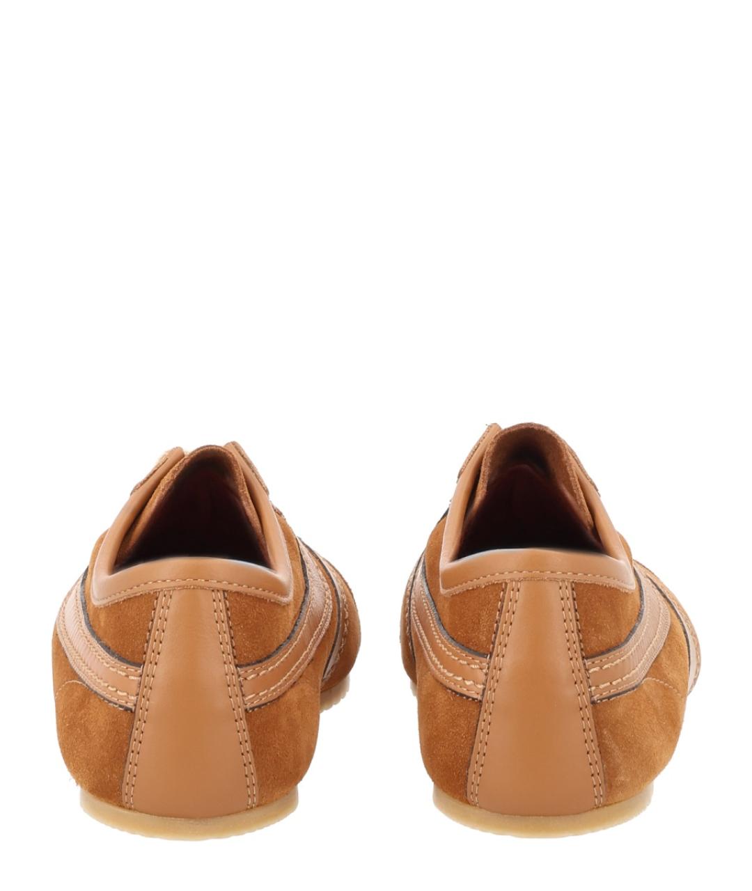 DRIES VAN NOTEN Коричневые замшевые кроссовки, фото 4